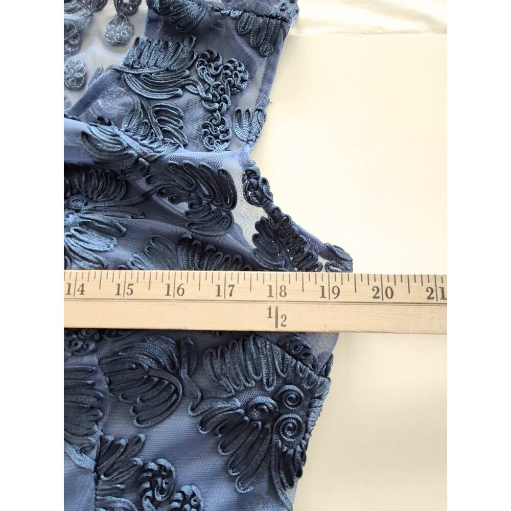 Alex Evenings Dress Size 12 Tea Length Blue Lace Mother of Bride Groom Formal - Picture 9 of 11